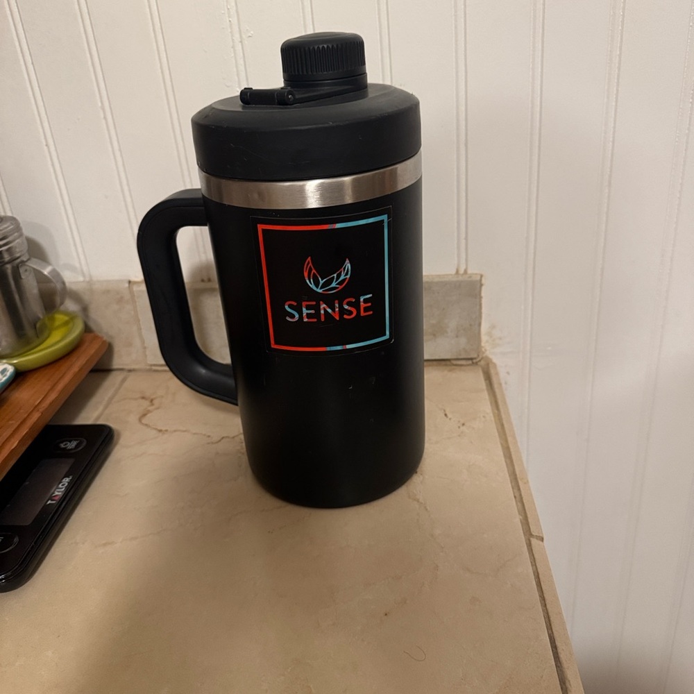 Spense Black and Silver Insulated Mug